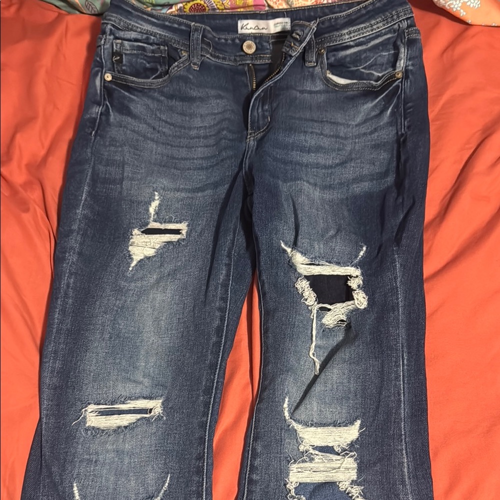 KanCan Blue Boyfriend Jeans Distressed Vintage
